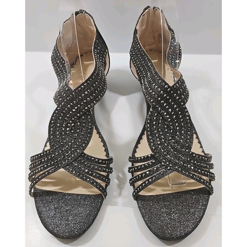 Charter Club ~Size 12M~ Ginifur Embellished Zipper Wedge Sandals Shoes Gray NWOB